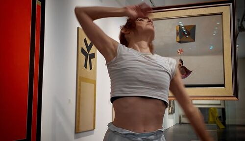 A dancer in a movement