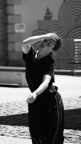 A dancer in a movement