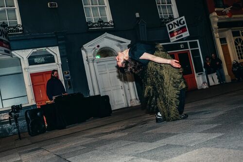 A dancer in a movement