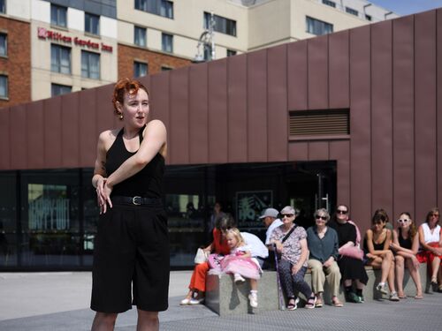 A dancer in a movement