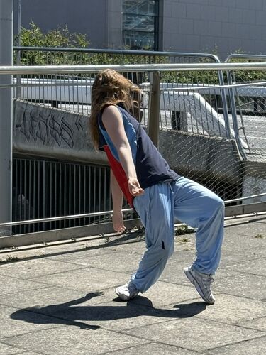 A dancer in a movement