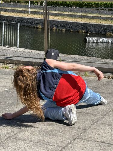 A dancer in a movement